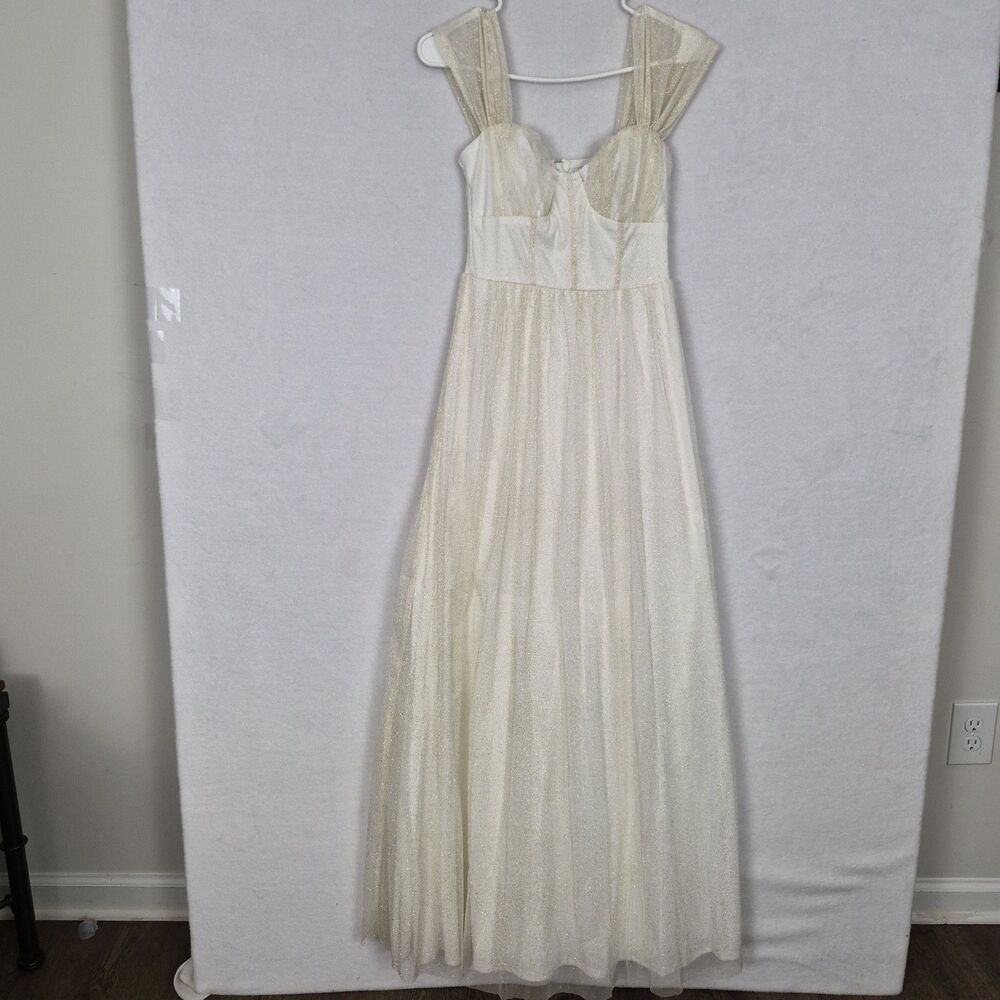 Crystal Doll Sparkly Angelic goddess Maxi‎ Dress Size 3 Wedding Prom Sweetheart